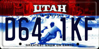 UT license plate D641KF