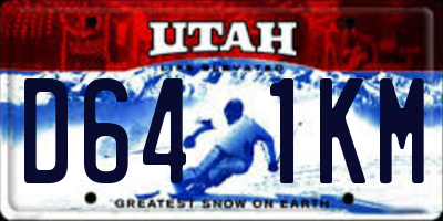 UT license plate D641KM