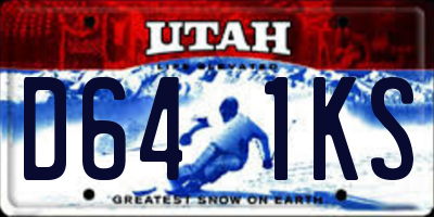 UT license plate D641KS