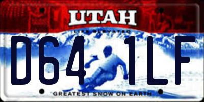 UT license plate D641LF