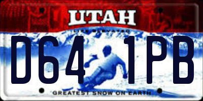 UT license plate D641PB