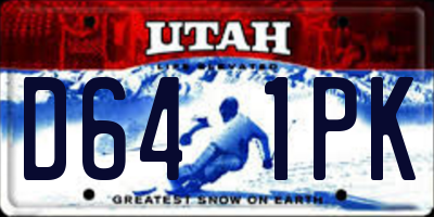 UT license plate D641PK