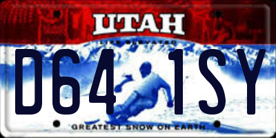 UT license plate D641SY