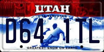 UT license plate D641TL