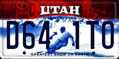 UT license plate D641TO