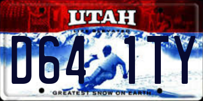 UT license plate D641TY