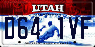 UT license plate D641VF