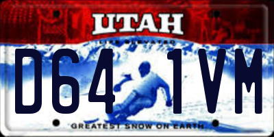 UT license plate D641VM