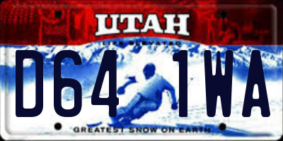 UT license plate D641WA