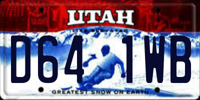 UT license plate D641WB