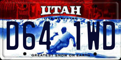 UT license plate D641WD