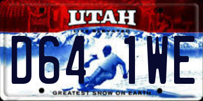UT license plate D641WE