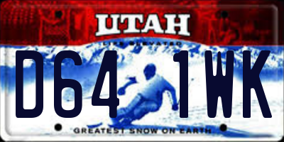 UT license plate D641WK