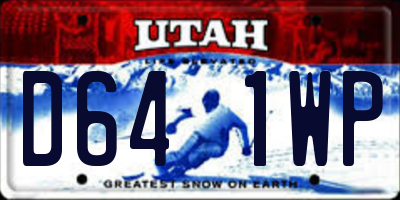 UT license plate D641WP