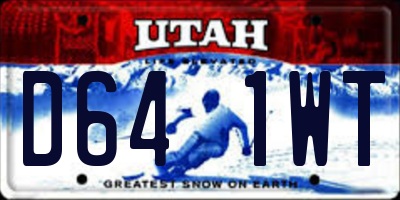 UT license plate D641WT