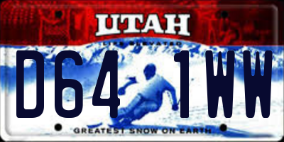 UT license plate D641WW