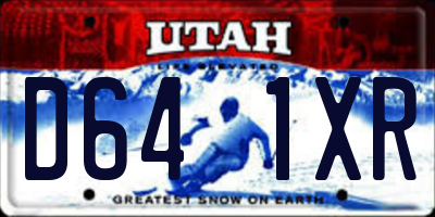 UT license plate D641XR