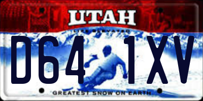 UT license plate D641XV