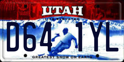 UT license plate D641YL