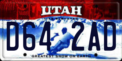 UT license plate D642AD
