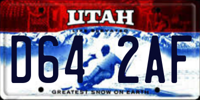 UT license plate D642AF