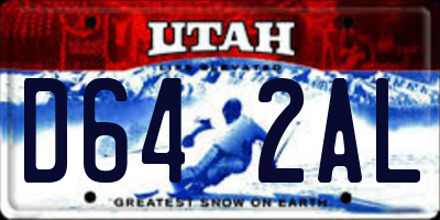 UT license plate D642AL
