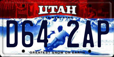UT license plate D642AP