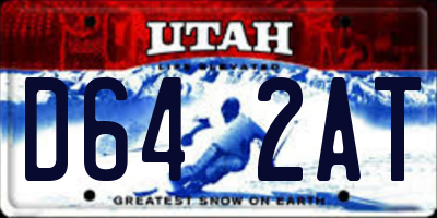 UT license plate D642AT
