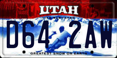 UT license plate D642AW