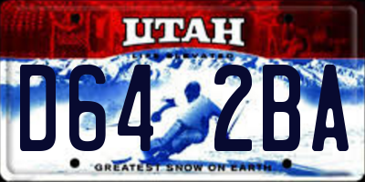 UT license plate D642BA