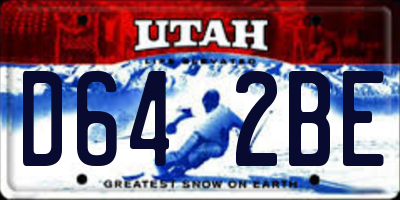 UT license plate D642BE
