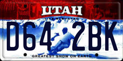 UT license plate D642BK