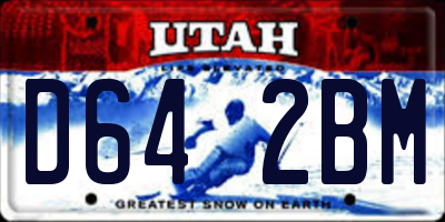 UT license plate D642BM