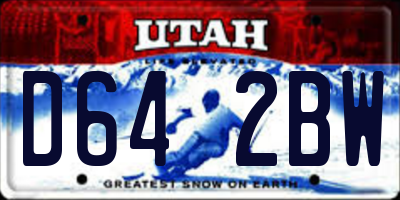 UT license plate D642BW