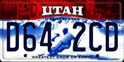 UT license plate D642CD