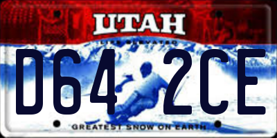 UT license plate D642CE