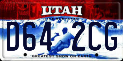UT license plate D642CG