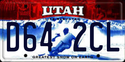 UT license plate D642CL