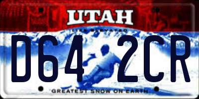 UT license plate D642CR