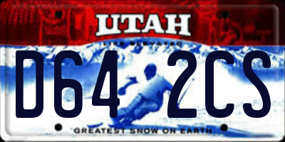 UT license plate D642CS