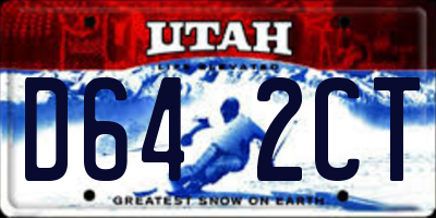UT license plate D642CT