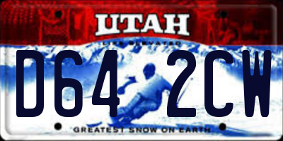 UT license plate D642CW