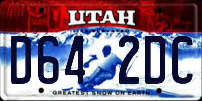 UT license plate D642DC
