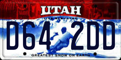UT license plate D642DD