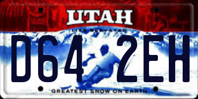 UT license plate D642EH
