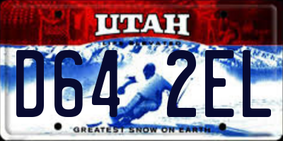 UT license plate D642EL