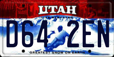 UT license plate D642EN