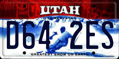UT license plate D642ES