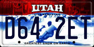UT license plate D642ET