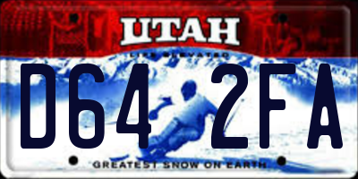 UT license plate D642FA